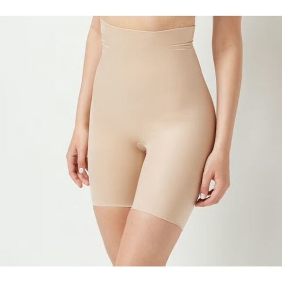 Spanx Power Conceal-Her Mid Thigh Shapewear Shorts Nude Beige XL Smoothing - Picture 1 of 7